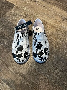 DSG Kids Black & White Camo Water Slip-On Shoes